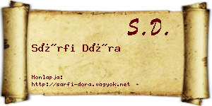 Sárfi Dóra névjegykártya